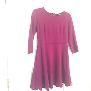 Lulus wine colored, scallops trimmed dress